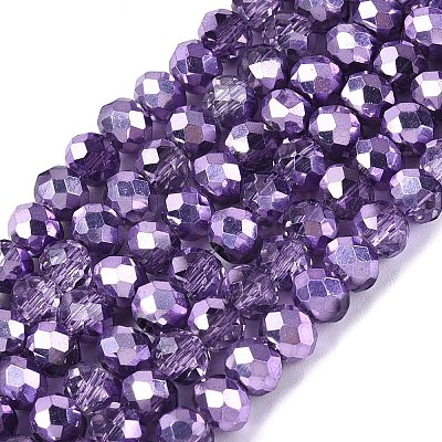 Transparent Electroplate Glass Beads Strands LS-EGLA-Q131-01A-04-1