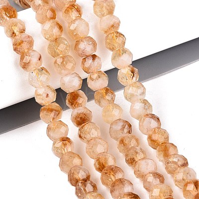 Heated Natural Citrine Beads Strands G-Q608-26A-01-1