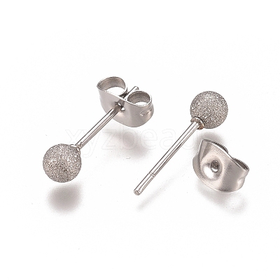 Tarnish Resistant 304 Stainless Steel Stud Earrings EJEW-L215-58B-P-1