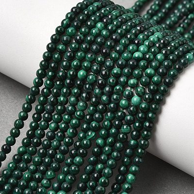 Natural Malachite Beads Strands G-F571-27AB1-3mm-01-1