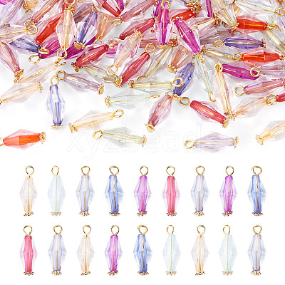 100Pcs Acrylic Pendants PALLOY-TAC0296-1