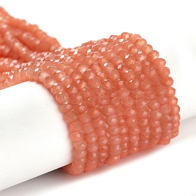 Baking Paint Imitation Jade Glass Bead Strands DGLA-A034-J2MM-A31-1