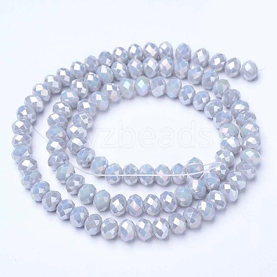 Electroplate Glass Beads Strands X-EGLA-A034-P8mm-B11-1