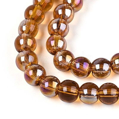 Electroplate Transparent Glass Beads Strands GLAA-T032-T6mm-AB23-1
