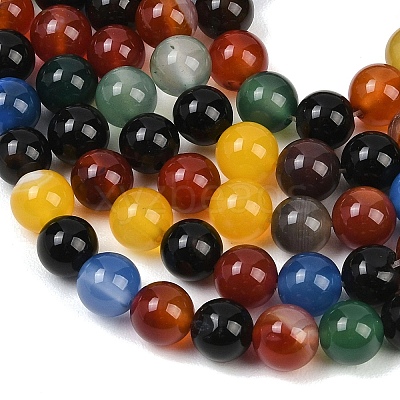 Natural Agate Beads Strands G-B171-B04-8mm-1