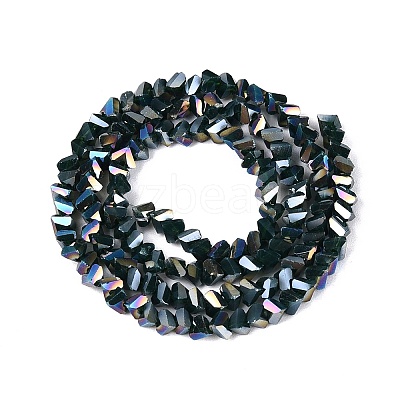 Electroplate Opaque Glass Beads Strands EGLA-Q139-01A-C17-1