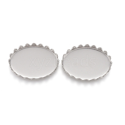 Tarnish Resistant 201 Stainless Steel Cabochon Settings STAS-P249-10A-P-1