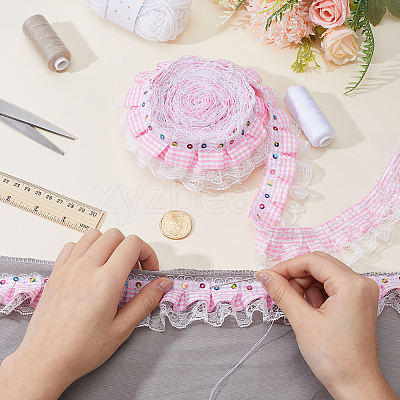 5Yards Polyester Lace Ribbon OCOR-GF0006-20B-1