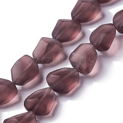 Transparent Frosted Glass Beads Strands FGLA-S001-M02-1