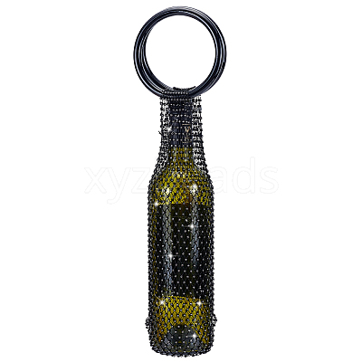 Sparkly Rhinestone Wine Bottle Bag AJEW-WH0609-899B-1