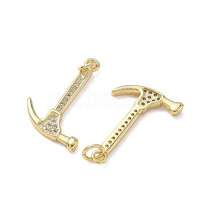 Brass Micro Pave Clear Cubic Zirconia Pendants KK-F930-26C-G-1