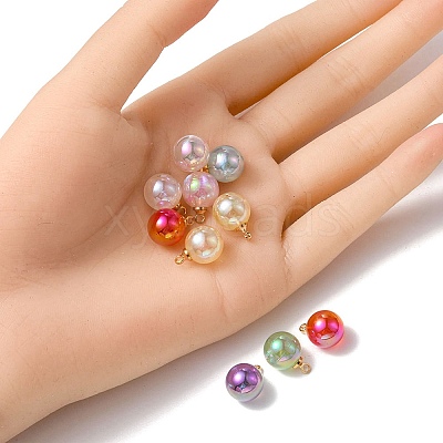 10Pcs UV Plating Acrylic Pendants FIND-YW0002-05-1
