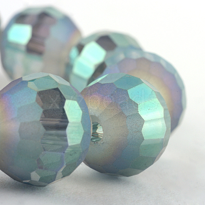 Faceted Round Electroplate Glass Bead Strands EGLA-S130-10mm-04-1