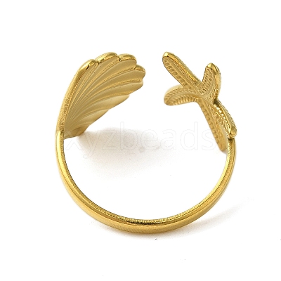 Ocean Beach Series 304 Stainless Steel Cuff Ring X-RJEW-Q820-02F-1