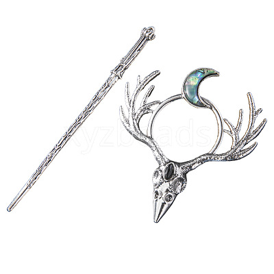 Skull Alloy Hair Sticks PW-WG17AB8-02-1