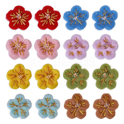 14Pcs 7 Colors Flower Handmade Wool Felt Ornament Accessories FIND-CA0010-13-1