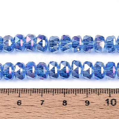 Electroplate Transparent Glass Beads Strands EGLA-N022-04A-D08-1