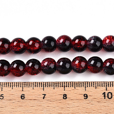 Transparent Crackle Glass Bead Strands X-GLAA-T025-8mm-02G-1