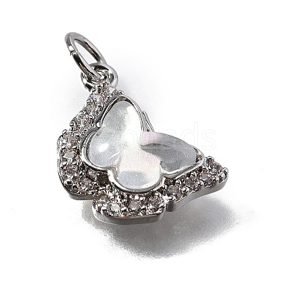 Brass Micro Pave Cubic Zirconia Pendants KK-Q043-03P-01-1