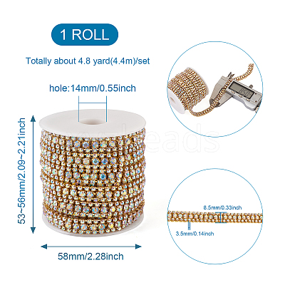 Zinc Alloy Rhinestone Strass Chains FIND-FW0001-31G-1