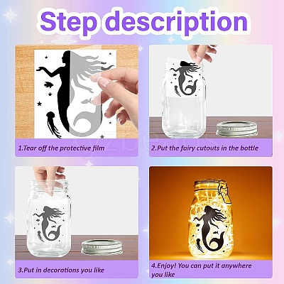 PVC Lamp Film for DIY Colorful Light Hanging Lamp Frosted Glass Jar DIY-WH0505-031-1