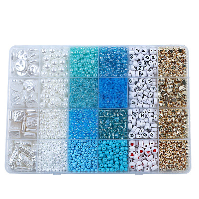 DIY 24 Style Acrylic & ABS Beads Jewelry Making Finding Kit DIY-NB0012-02D-1