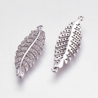 Brass Micro Pave Cubic Zirconia Links ZIRC-E144-03P-1