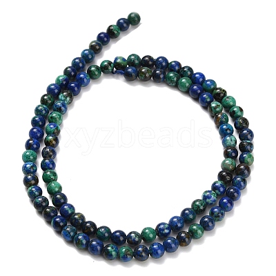 Natural Azurite Beads Strands G-Z110-C02-4mm-1