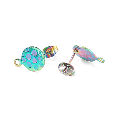Ion Plating(IP) 304 Stainless Steel Stud Earring Findings LS-STAS-O119-18C-M-1
