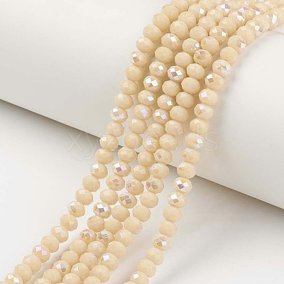 Electroplate Opaque Solid Color Glass Beads Strands EGLA-A034-P3mm-L14-1