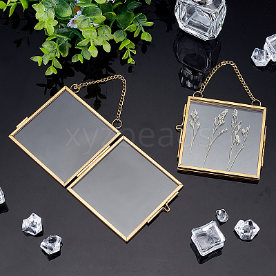 Hanging Pressed Flower Alloy Photo Frames ODIS-WH0002-71G-1
