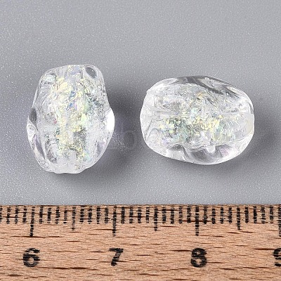 Handmade Foil Glass Beads Strands FOIL-N033-02H-1
