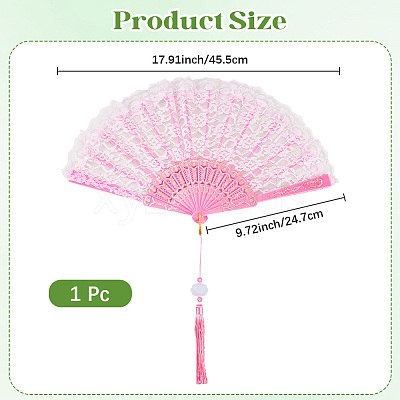 Plastic & Cloth Folding Fans AJEW-WH20020-161B-1