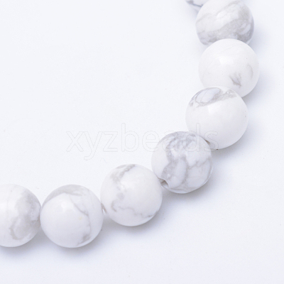 Round Natural Howlite Bead Strands X-G-R345-6mm-18-1