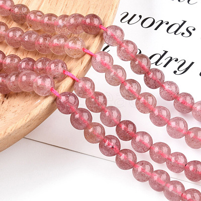 Natural Strawberry Quartz Beads Strands G-S150-10-6mm-1