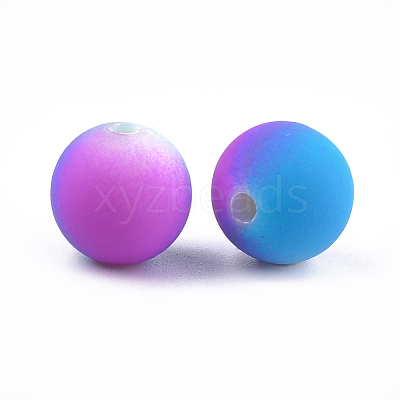 Rubberized Style Acrylic Beads MACR-T023-32A-1