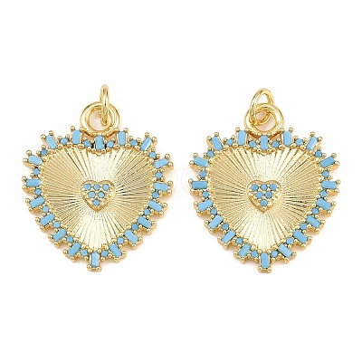 Brass Micro Pave Cubic Zirconia Pendants KK-L275-71B-G-1