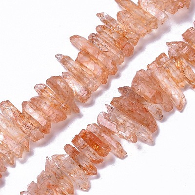 Natural Crackle Quartz Crystal Dyed Beads Strands G-I345-05H-1