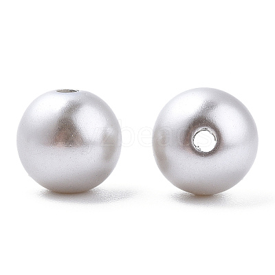 Spray Painted ABS Plastic Imitation Pearl Beads OACR-T015-05C-03-1