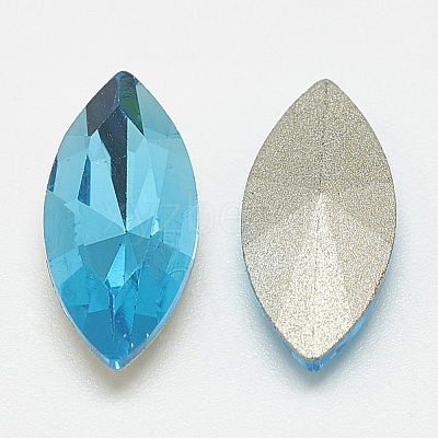 Pointed Back Glass Rhinestone Cabochons RGLA-T083-7x15mm-12-1