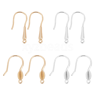 8 Pairs 4 Style Brass Earring Hooks KK-AR0002-73-1