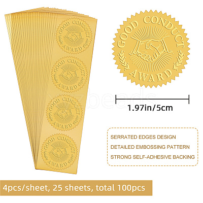 Self Adhesive Gold Foil Embossed Stickers DIY-WH0211-291-1