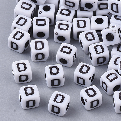 White Opaque Acrylic Beads MACR-R869-02D-1