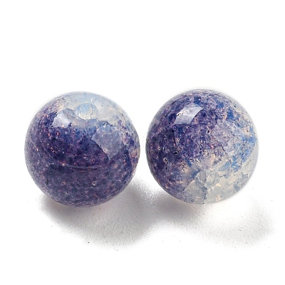 Transparent Spray Painting Crackle Glass Beads GLAA-L046-01A-14-1