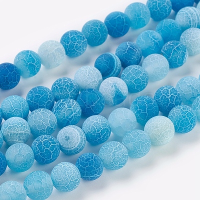 Natural Crackle Agate Beads Strands G-G055-8mm-2-1