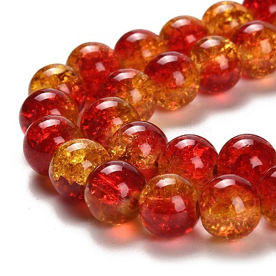 Spray Painted Crackle Glass Beads Strands X-CCG-Q002-10mm-10-1