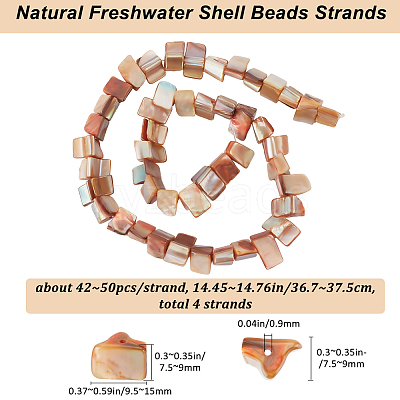 4 Strands Dyed Natural Freshwater Shell Beads Strands SHEL-BBC0001-14A-1
