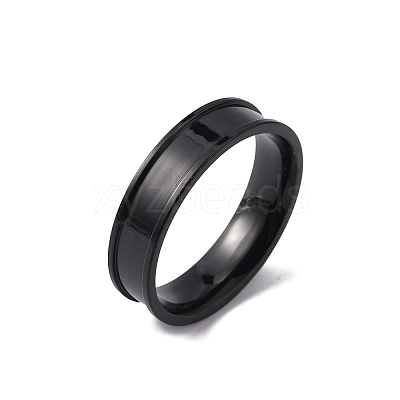 201 Stainless Steel Grooved Finger Ring Settings STAS-WH0027-27F-EB-1