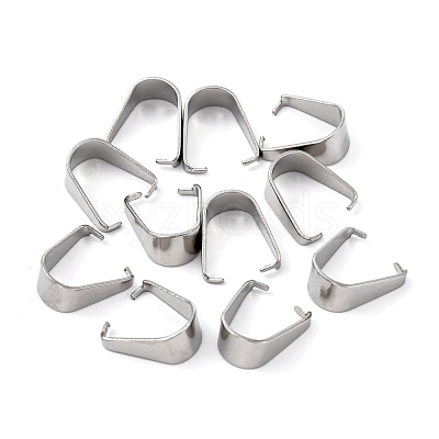 Non-Tarnish 304 Stainless Steel Snap on Bails X-STAS-R048-13x9mm-1