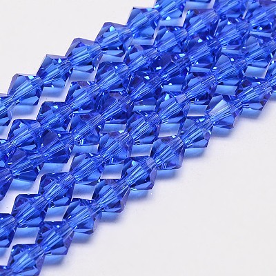 Imitate Austrian Crystal Bicone Glass Beads Strands GLAA-F029-4x4mm-08-1